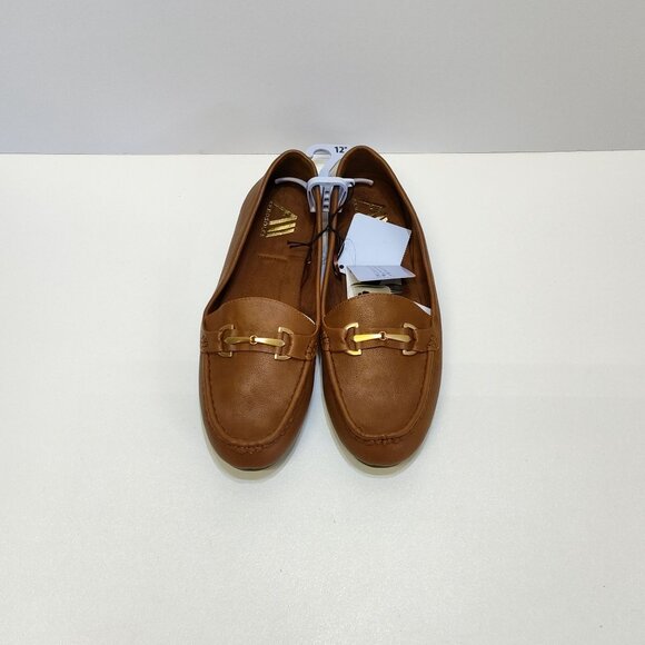 Aerosoles Buckle Loafer Day Drive Moccasin 12W Cognac Flexible Diamond Outsole - Picture 4 of 11